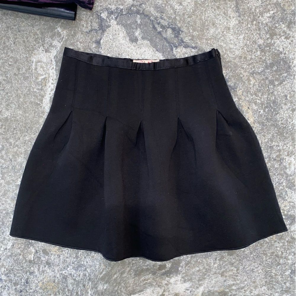 Divine Doll Womens Stretch High Rise Mini Pleated Skirt Black Small